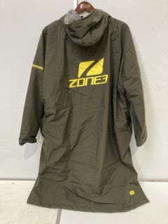 ZONE3 MENS RECYCLED HEAT-TECH POLAR FLEECE PARKA CHANGING ROBE KHAKI SIZE XS RRP £149