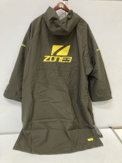 ZONE3 MENS RECYCLED HEAT-TECH POLAR FLEECE PARKA CHANGING ROBE KHAKI SIZE SMALL RRP £149