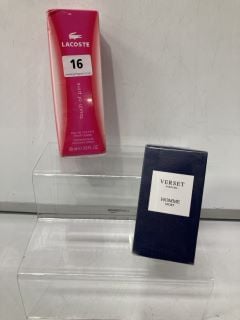 QTY OF ITEMS TO INC LACOSTE TOUCH OF PINK PERFUME 90ML & VERSET PARFUMS HOMME SPORT AFTERSHAVE 100ML TOTAL RRP £60