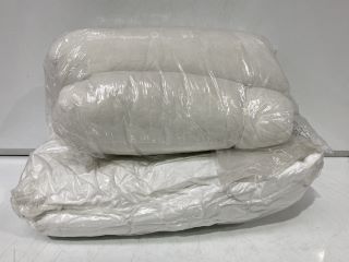 2 HOMESCAPES DUCK FEATHER PILLOWS TO INCLUDE TOPPER - SINGLE