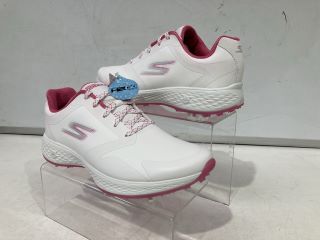 QTY OF TRAINERS TO INCLUDE SKECHERS GO GOLF PRO WHITE AND PINK SIZE 4.5 WOMENS UK RRP £98.95