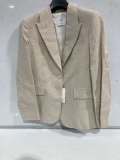 MANGO WOMENS LINEN BLAZER BEIGE SIZE M RRP £110