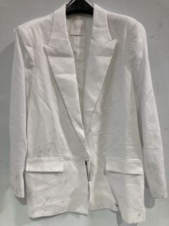 MANGO WOMENS LINEN BLAZER WHITE SIZE XXL RRP £110