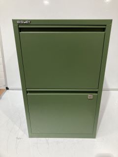 BISLEY TWO DRAWER CABINET GREEN