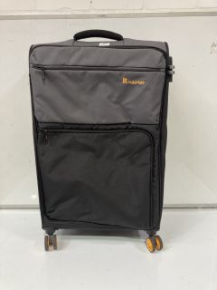 IT LUGGAGE BLACK AND CHARCOAL TRAVEL SUITCASE