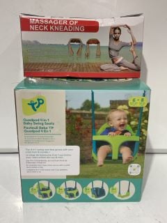 QTY OF ITEMS TO INCLUDE NECK KNEADING MASSAGER & TP QUADPOD 4 IN 1 BABY SWING SEATS