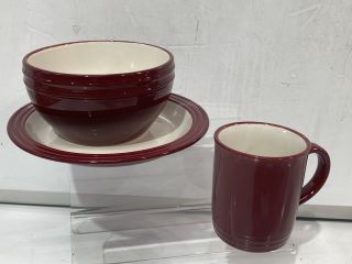 QTY OF TABLEWHERE TO INCLUDE CRIMSON CEREAL BOWLS