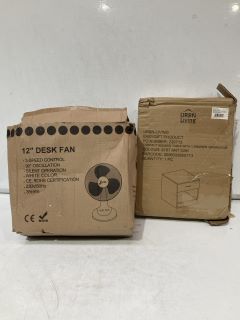 QTY OF ITEMS TO INCLUDE 12" DESK FAN