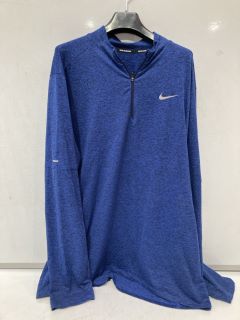 NIKE RUNNING ZIP NECK TOP - BLUE - XL