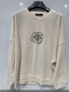 DIESEL ROSE EMBROIDERED JUMPER - CREAM