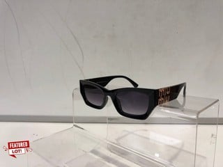 MIU MIU WOMENS 11WS SUNGLASSES BLACK/GOLD RRP £200