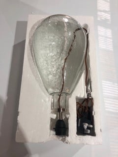 NKUKU BABA GLASS LAMP EU CLEAR GLASS LARGE TALL 50 X 26CM (DIA) RRP £160