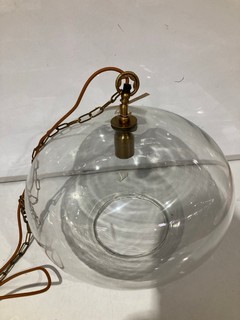 NKUKU OTORO GLASS PENDANT CLEAR GLASS ROUND LARGE 32 X 45CM (DIA) OP1502 RRP £150