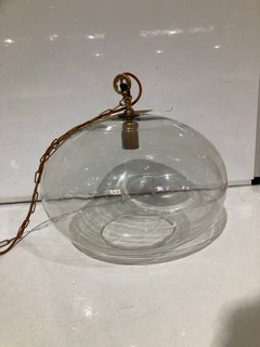 NKUKU OTORO GLASS PENDANT CLEAR GLASS ROUND LARGE 32 X 45CM (DIA) OP1502 RRP £150