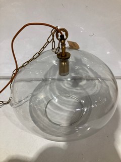 NKUKU OTORO GLASS PENDANT CLEAR GLASS ROUND LARGE 32 X 45CM (DIA) OP1502 RRP £150