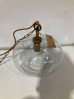 NKUKU OTORO GLASS PENDANT CLEAR GLASS SMALL ROUND OP1501 RRP £150