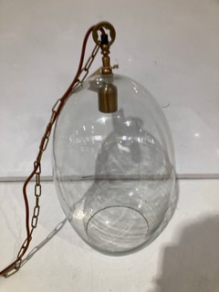 NKUKU OTORO GLASS PENDANT CLEAR GLASS ROUND LARGE 32 X 45CM (DIA) OP1502 RRP £150