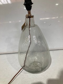 NKUKU BABA GLASS LAMP EU CLEAR GLASS LARGE TALL 50 X 26CM (DIA) BL5301 RRP £160