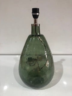 NKUKU BABA GLASS LAMP EU GREEN SMOKE LARGE TALL 50 X 25CM (DIA) RRP £160