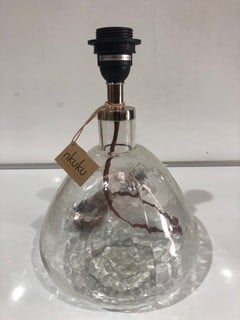 NKUKU BABA GLASS LAMP EU CLEAR GLASS SMALL WIDE 31 X 20CM (DIA) RRP £110