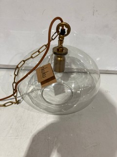 NKUKU OTORO GLASS PENDANT CLEAR GLASS ROUND SMALL 27 X 37CM (DIA) OP1501 RRP £150