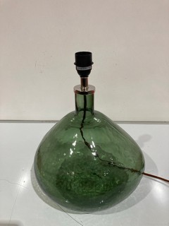 NKUKU BABA GLASS LAMP EU GREEN SMOKE LARGE WIDE 41 X 33 X 33CM BL5801 RRP £160