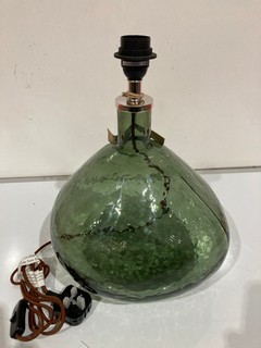 NKUKU BABA GLASS LAMP EU GREEN SMOKE LARGE WIDE 41 X 33 X 33CM BL5801 RRP £160