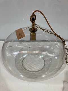 NKUKU OTORO GLASS PENDANT CLEAR GLASS ROUND LARGE 32 X 45CM (DIA) OP1502 RRP £150