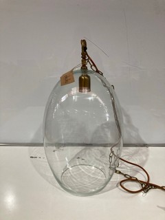 NKUKU OTORO GLASS PENDANT CLEAR GLASS LARGE 48 X 31CM (DIA) OP1402 RRP £250