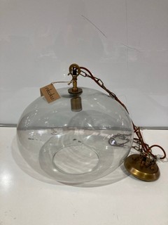 NKUKU OTORO GLASS PENDANT CLEAR GLASS 32 X 45 X 45CM (DIA) OP1502 RRP £250