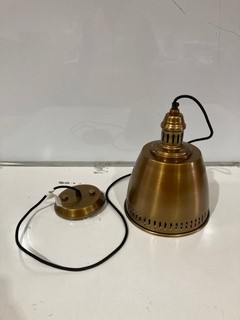 NKUKU DAIKI PENDANT ANTIQUE BRASS SMALL 17 X 23 X 23CM DP2301 RRP £110 & TUBU BRASS EXTENDABLE WALL LIGHT ANTIQUE BRASS 14 X 11CM (DIA) TL1402 RRP £175