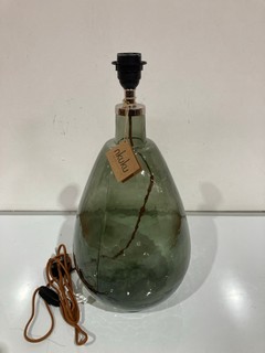 NKUKU BABA GLASS LAMP EU GREEN SMOKE TALL LARGE BL6001 RRP £160