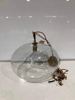 NKUKU OTORO GLASS PENDANT CLEAR GLASS ROUND LARGE 32 X 45CM (DIA) OP1502 RRP £150