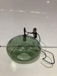 NKUKU OTORO GLASS PENDANT GREEN GLASS OVAL LARGE 48 X 31CM OP2601 RRP £250