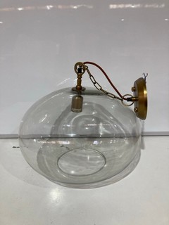 NKUKU OTORO GLASS PENDANT CLEAR GLASS ROUND SMALL 27 X 37CM (DIA) OP1501 RRP £150