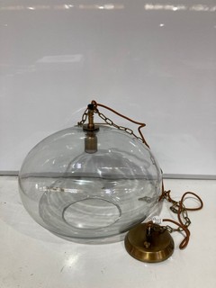 NKUKU OTORO GLASS PENDANT CLEAR GLASS ROUND LARGE 32 X 45CM (DIA) OP1502 RRP £150