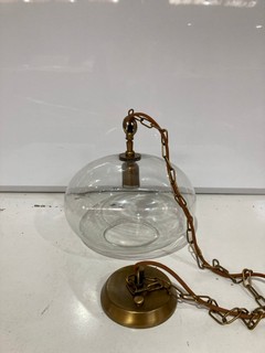 NKUKU OTORO GLASS PENDANT CLEAR GLASS ROUND SMALL 27 X 37CM (DIA) OP1501 RRP £150