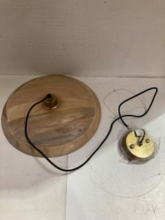 NKUKU CHAKAI WOOD & METAL PENDANT NATURAL LARGE CP0501 RRP £225