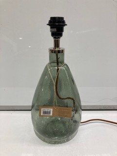 NKUKU BABA GLASS LAMP EU GREEN SMOKE SMALL TALL 39 X 18CM (DIA) BL5901 RRP £110