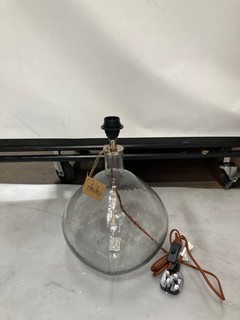 NKUKU BABA GLASS LAMP EU CLEAR GLASS LARGE WIDE 42 X 31CM (DIA) BL5401 RRP £160