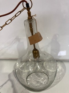 NKUKU AGATARLA GLASS PENDANT CLEAR GLASS SMALL 47 X 27.5 X 27.5 CM (DIA) AP9501 RRP £250