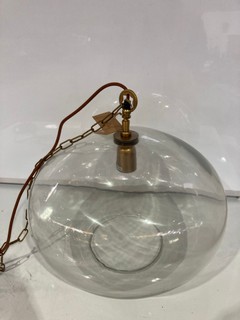 NKUKU OTORO GLASS PENDANT CLEAR GLASS LARGE ROUND 32 X 45 X 45CM (DIA) OP1502 RRP £250