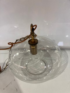 NKUKU OTORO GLASS PENDANT CLEAR GLASS ROUND SMALL 27 X 37CM (DIA) OP1501 RRP £150