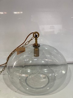 NKUKU OTORO GLASS PENDANT CLEAR GLASS ROUND LARGE 32 X 45CM (DIA) OP1502 RRP £150