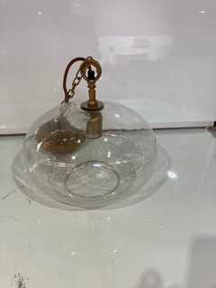 NKUKU OTORO GLASS PENDANT CLEAR GLASS ROUND SMALL 27 X 37CM (DIA) OP1501 RRP £150