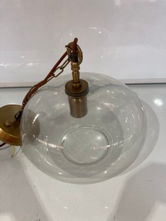 NKUKU OTORO GLASS PENDANT CLEAR GLASS ROUND SMALL 27 X 37CM (DIA) OP1501 RRP £150