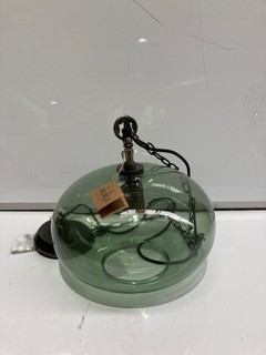 NKUKU OTORO GLASS PENDANT GREEN GLASS SMALL ROUND 21 X 31 X 31CM (DIA) OP2501 RRP £150