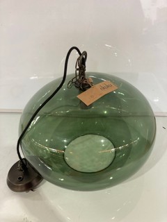 NKUKU OTORO GLASS PENDANT GREEN GLASS LARGE ROUND 32 X 45 X 45CM (DIA) OP2601 RRP £250