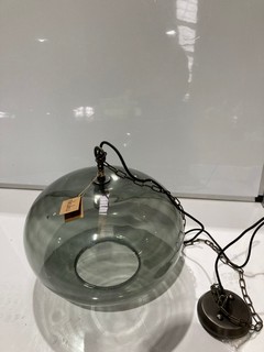 NKUKU OTORO GLASS PENDANT GREEN GLASS LARGE ROUND 32 X 45 X 45CM (DIA) OP2601 RRP £250