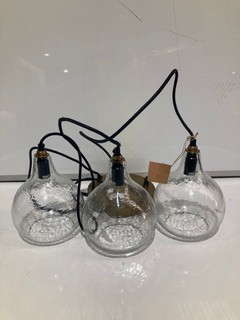 NKUKU ZIVA GLASS CLUSTER PENDANT CLEAR GLASS 135 X 20 X 17CM ZL0201 RRP £225